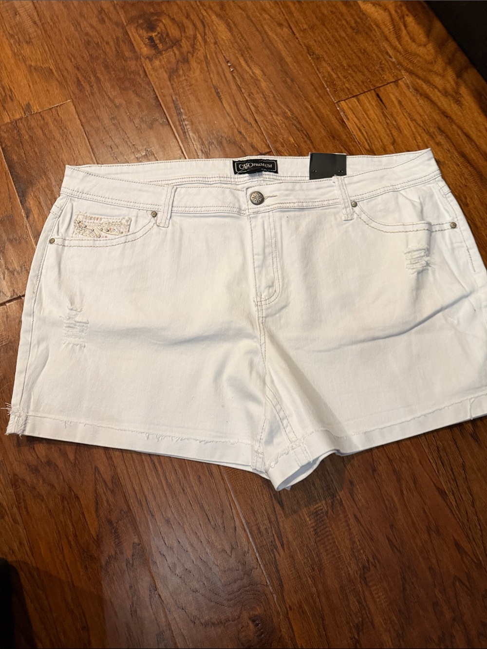 Cato White Denim Short Shorts